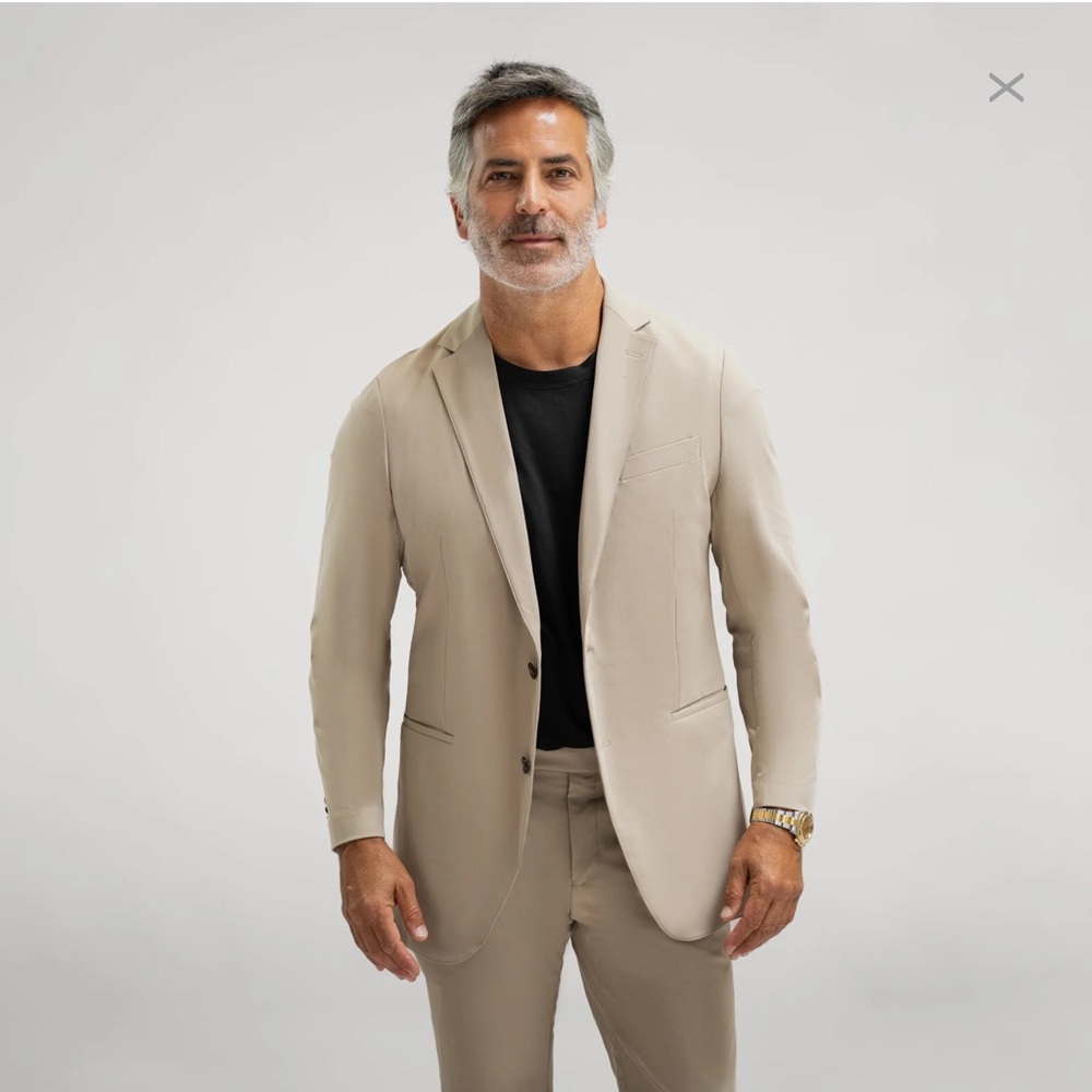 SENE Soho FlexTech Warm Khaki Stretch Travel Blazer 40